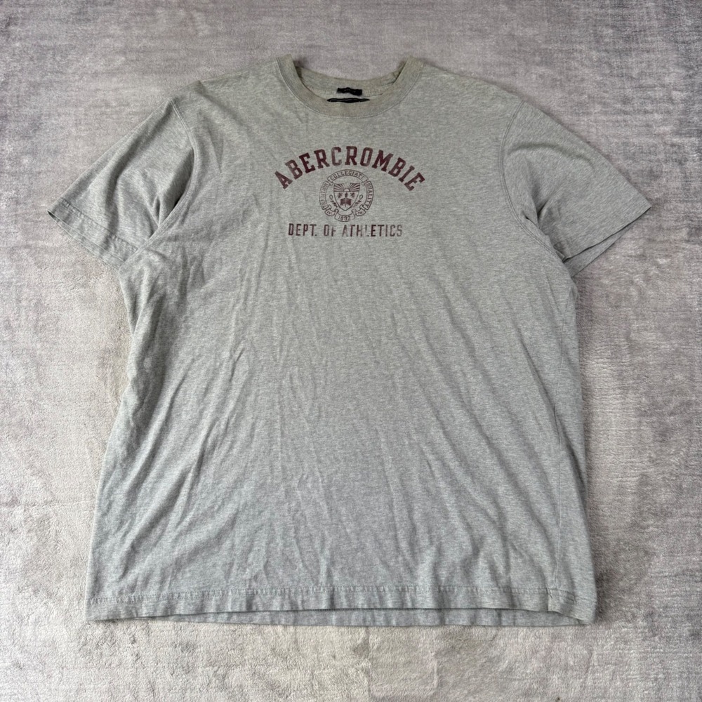 Abercrombie & Fitch Shirt Mens 2XL Gray Vtg Y2K Muscle Collegiate Dept Athletics